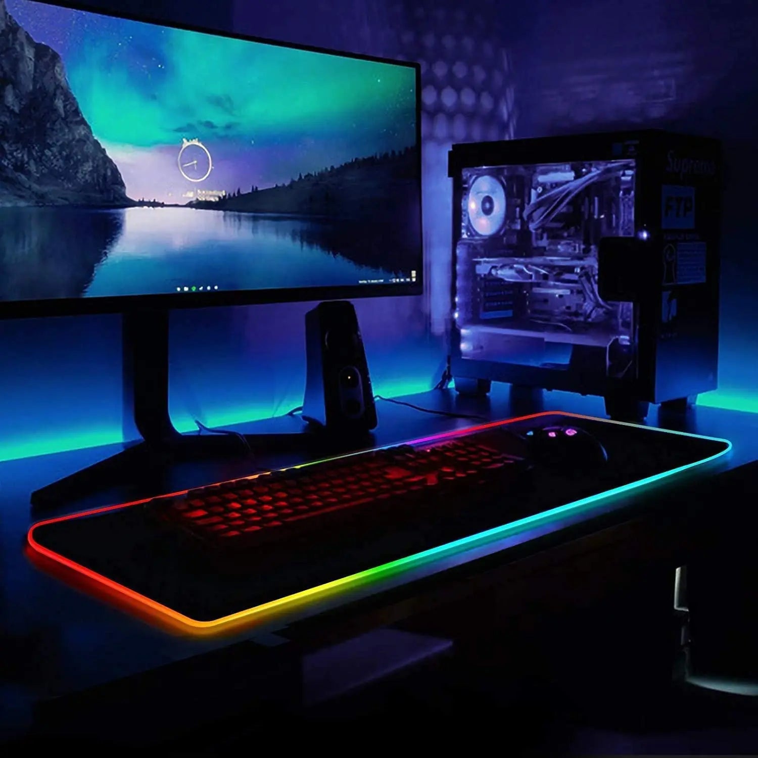 Geecol RGB Led Gaming Mouse Pad, Oversized Glowing Soft Extended with Anti-Slip Mat, 80 * 30cm(31.5 * 12 Inch) pattanaustralia